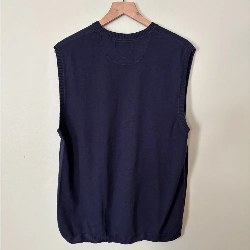 Banana Republic Cotton Cashmere Sweater Vest Large Blue Navy